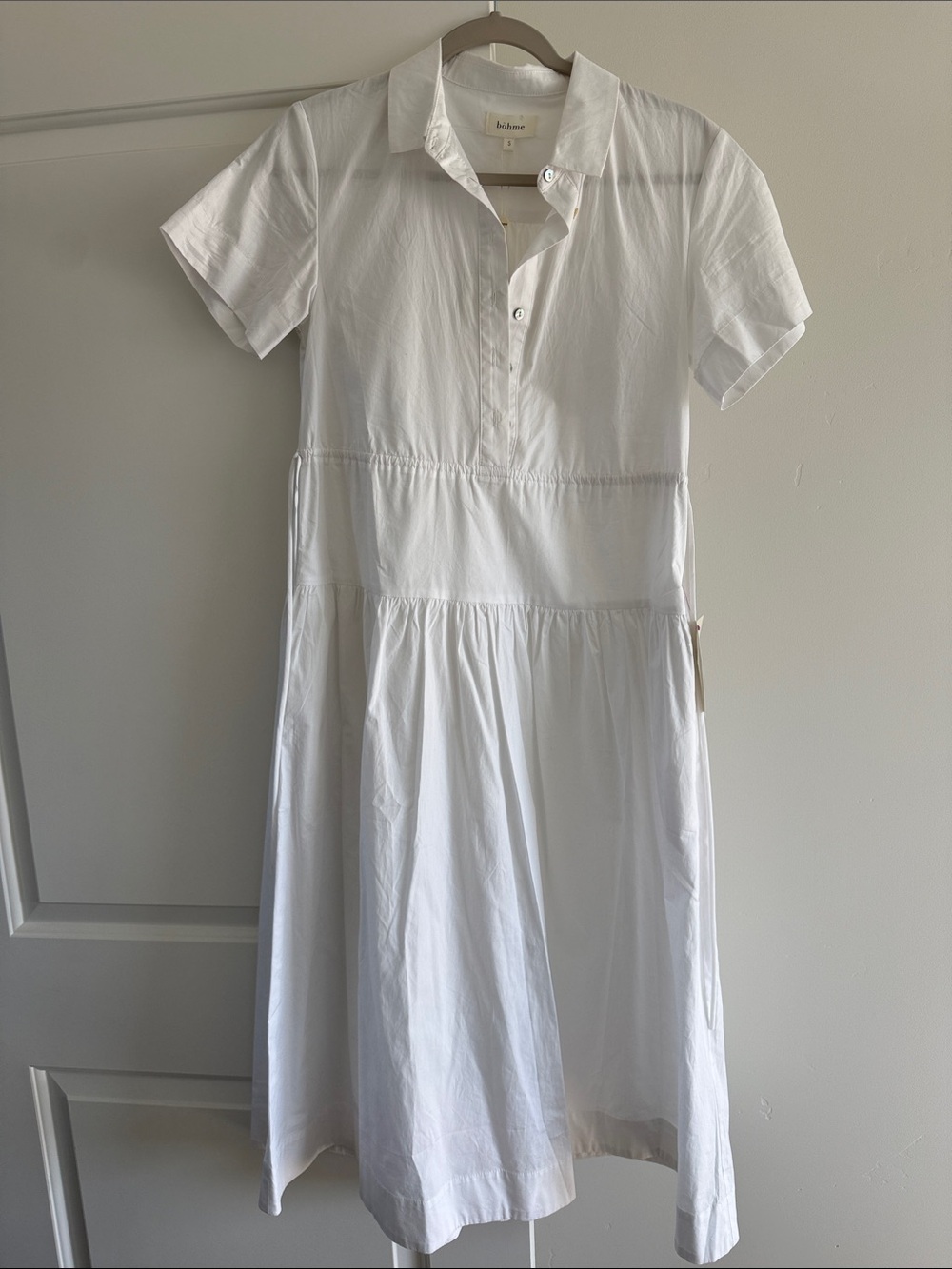Bohme White Button Shirt Dress